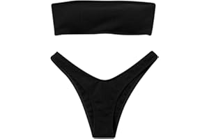 MJGkhiy Bikini Donna Mare Brasiliana Sexy Due Pezzi Bikini Set Costumi da Mare Due Pezzi Spiaggia Costumi da Bagno Vita Bassa Bikini Senza Spalline Push Up Beachwear Swimwear