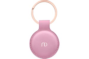Nereides PU Leather Case for Airtag Keyring, Anti-Scratch Airtag Holder,Full-Body Protective Cover for Apple Airtag,for Keys/Cat/Dog (Pink)