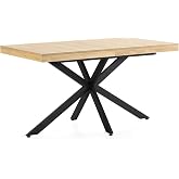 HOMN LIVING Genova Extendable Dining Table, Oak Colour, 140-180 cm (Length) 80 cm (Depth) 75 cm (Height)