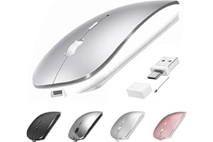 Suteke Wireless Bluetooth Mouse for MacBook Air Pro iMac Laptop Desktop Surface Pro, Wireless Computer Mouse USB C Rechargeable Portable Slim Quiet Mice for Mac Mini/iPad/PC