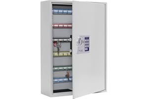 Rottner Key Cabinet S 200 Battery-Operated Electronic Lock Emergency Opening Adjustable Hooks Swiveling Register 200 Free Key Tags Including Mounting Material