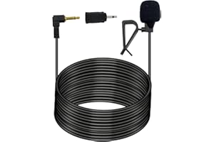 SPTSSWET Microphone de Voiture 3,5 mm avec Adaptateur 3,5 mm vers 2,5 mm Micro de Montage Externe pour Autoradio Stéréo GPS Radio DVD Câble de 5M