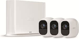 Arlo Pro2 Wireless Home Security Camera System CCTV, Wi-Fi, Alarm, Rechargeable, Night Vision, Indoor or Outdoor, 1080p, 2-Way Audio, Free Cloud Storage, 3 Camera Kit, VMS4330P