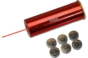 MAYMOC 12GA Bore Sight Red Dot Cartucho con 2 Juegos de baterías