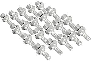 ZOFFI Lot de 20 boulons de roue M12 x 1,25, remplacement pour Citroën C2 C3 C4 C5, Peugeot 206 207 208 308 407 1007 2008 3008 5008, longueur du filetage 35 mm HEX 17 mm