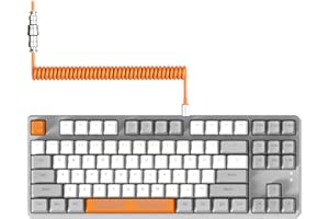 AJAZZ AK873-75% Wired Klawiatura do Gier-TKL 80% Hot Swappable Klawiatura Mechaniczna Blue Switch-Spiralny USB C Kabel-RGB Compact 87 Keys PBT Keycaps-Zdejmowana Magnetyczna Pokrywa for PC/Mac