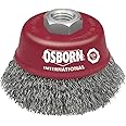 Osborn 2613162 Cup Brush M14X2 Crimped of Steel Wire, 0 V, Silver/Red