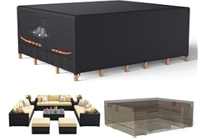 Oleic Funda Mesa Exterior Impermeable 250 * 210 * 90cm, 600D Oxford Funda Muebles Exterior Impermeable, Funda Muebles Jardin Resistente al Invierno e de Terraza Rectangulares