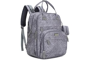 BabbleRoo Mochilas de Pañales para Bebé, Gran Capacidad Mochila de Cambio Bolsa para Pañales con Cambiador y Porta Chupones para Mamá y Papá