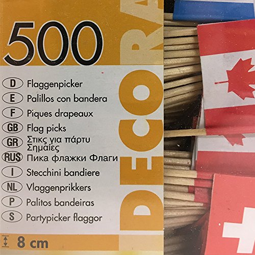 500 Deko-Picker 8 cm „Nationen“ Flaggenpicker - 2