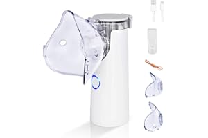 Aerosol Ultrasuoni Silenzioso, Aerosol Portatile, JOIENDY Aerosol Ultrasuoni Silenzioso per Bambini e Adult, Inalatore Silenzioso Nebulizzatore per Respiratorie Malattie, 2 Maschere E Boccaglio