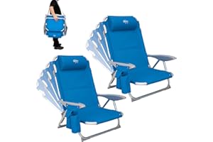 ‎#WEJOY #WEJOY Strandstuhl klappbar Alu Hochlehner Klappstuhl 4 Position Leicht tragbar Stark stabil Campingstuhl Lay Flat Chair Max Hold bis 120kg / 265 lbs