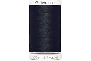 Gütermann Hilo de poliéster Negro de 500 m, 5.5x3.5x3.5 cm