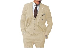 Solovedress Costume pour homme 3 pièces classique en tweed pour mariage (blazer + gilet + pantalon)
