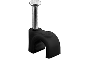 goobay 64678 Obejma kablowa, zestaw 100 szt. / uchwyt na kabel do mocowania kabli o średnicy do 5 mm/zacisk kablowy z gwoździem do ściany, futryny drzwi, narożników i natynkowych / 100 sztuk /