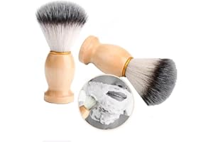 Aiweijia Shaving Brush - 2PCS with Elegant Wooden Handle Hair Shaving Brush Mens Shaving Brush for Hair Salon Tool Wet Shaving Brushes for Men