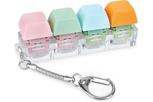 Byhoo Jouets tactiles avec 3 types d'expérience tactile, clavier silencieux et porte-clés à clic linéaire, jouets éducatifs pour enfants pour développer la motricité fine, cognitive et comptage