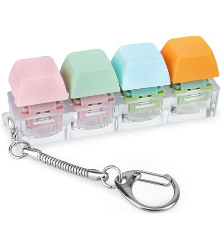Pack De 2 Juguetes Fidget Para Teclado Con Llavero, 4 Teclas Clic Lineal, Portátil Y Desmontable, Ideal Para Aliviar El Estrés En Azul