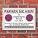 Produktbild [2205] Schild Parkverbot, Halteverbot, lustig 150 € (450 x 300 mm)
