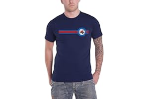 ROCK OFF The Jam T Shirt Target Stripe Band Logo Official Mens Navy Blue