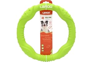 LaRoo Dog Flying Ring Toys,Floating Flying Dog Disc Toys,Summer Pet Training Outdoor Durable Chew Toys for Medium and Large dogs (Large Green/30cm)