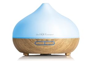 The Body Source Dyfuzor Zapachowy Olejków Eterycznych, Ultradźwiękowa Lampa LED Zapachowa z 7 kolorami, Elektryczny Nawilżacz Powietrza, Timer, Aromaterapia Do Domu, Biura, Pokoju Dziecięcego, 300 ml