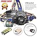 Produktbild 10000LM Scheinwerfer, happytop XM-L T6 Scheinwerfer Licht fokussiert Head Light Taschenlampe, damen Herren, Headlamp+USB+Batteries