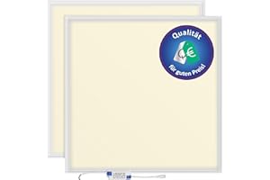 ‎LECOM 2x LED Deckenleuchte 62x62 kein Flimmern LED Panel Rasterdecke Einbauleuchte Deckenlampe (Warmweiß ohne Aufbaurahmen)