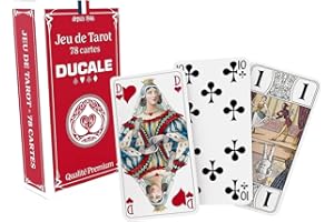 LA DUCALE Ducale Origine - Jeu de 78 Cartes - Jeu de Tarot - Cartes à Jouer, Red, Blue, Yellow, Gold, 115 mm x 62 mm x 27 mm