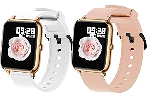 Compatible for Popglory Smart Watch Bands for P22, Giaogor Adjustable Replacement Bands Silicone Quick Release Watch Straps for Men and Women