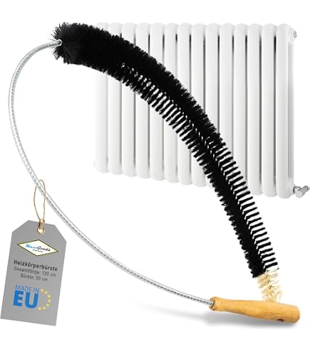 Brosse Pour Radiateur Longue Et Fine - 70 Cm, Poils En Nylon, Manche En Bois - Idéale Pour Les Recoins - 12