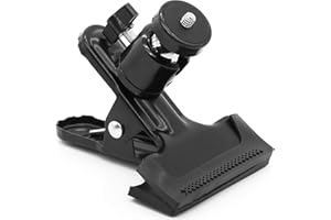 PYXEL Camera Spring Clamp, Tripod Camera Mount Clip with 360 Degree Swivel Mini Ball Head & 1/4" Screw, Metal Flash Reflector Holder for Studio Backdrop Camera DSLR, Digital DSLR, Video Camera