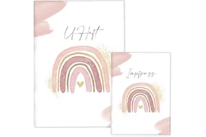 Cozy Racoon Examination Book and Vaccination Certificate Cover, 3-Piece Set, High-Quality Cover for Your Child's Examination Book and Vaccination Certificate, Watercolour Pink (Without