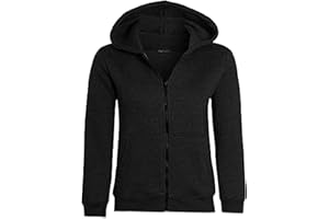 shelikes Kids Girls Boys Zipper Hoodie Unisex Zipper Top Jacket PE School Sweat Hoodie Casual Fashion UK Size 5-14 Years