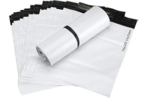G4GOODS - 50 White Plastic Postage and Mailing Bags 14" x 20''