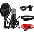 Rode NT1 5th Generation XLR USB Studio Microphone Black + Keepdrum MSA033 Holder