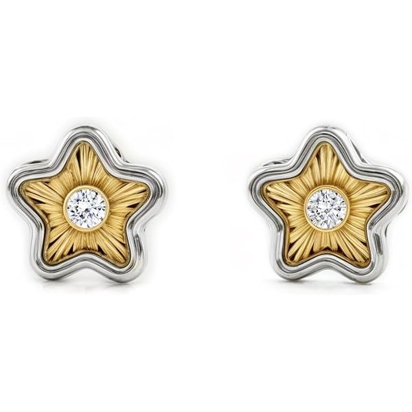 Pendientes Oro Doble Con Bola 5 Mm Y Orla Circon (9kts) - Estuche Regalo - Certificado De Garantía - Mondepetit