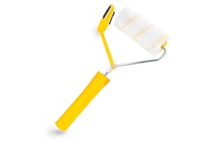 BILBAU Rouleau à peindre 120 mm, avec housse pliante intégrée pour peindre les bords des murs, pour peindre rapidement et facilement les murs sans ruban adhésif, non-tissé en polyamide 12 cm de large