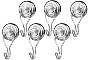 Wukong 6 pieza Super fuerte gancho magnético, 32 mm de grosor Imán de neodimio gancho giratorio y giro Bar