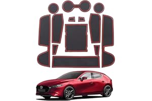 ‎LFOTPP LFOTPP Mazda3 Gummimatten, Gummi Matten Antirutschmatten für Getränkehalter Mittelkonsole Armlehne Türschlitz 13 Stücke Rot