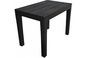 Koopman International B.V. Sitzbank Gartenbank Bank 60x40x45cm Schwarz Holzoptik Kunststoff Garten Terrasse Balkon Verande 0150