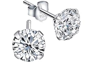 YITAIYUAN Orecchini in Argento S925, Piccoli Orecchini Fashion Semplici e Di Personalità Tempestati Di Diamanti, Mini Orecchini per Uomo e DonnaArgento 925, 6mm