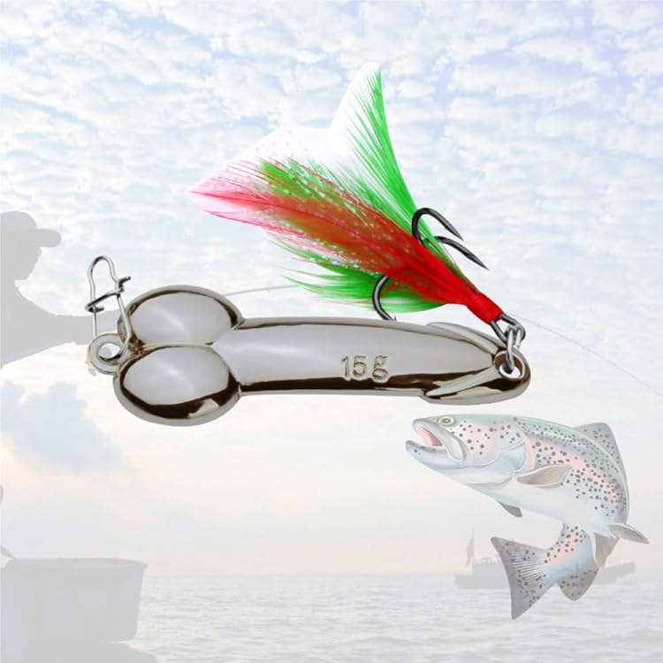 Collier Pendentif Moulinet De Pêche Rotatif Avec Poisson - Bijou Pêcheur Cadeau Amusant - Longueur ~30 Cm