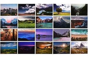 ewtshop® 100 cartoline assortite con 100 motivi diversi, bellissimi motivi per paesaggi e viaggi