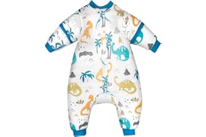 FLYISH DIRECT Śpiworek dziecięcy z nóżkami, 2,5 TOG/3,5 TOG Śpiworek zimowy, bawełniany śpiworek dziecięcy z odpinanymi rękawami