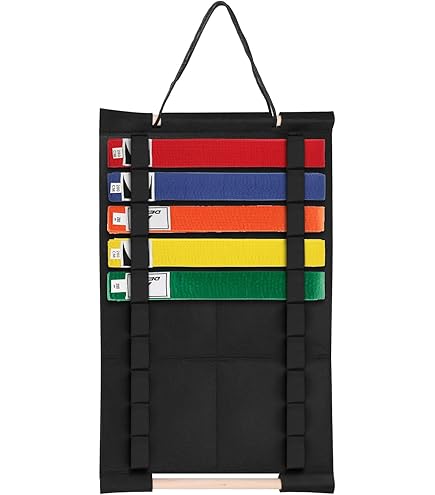 Aazon.co : JUXYES Wall Hanging Artial Arts Belts Organizer For 10 Belts With Edal Hanger And