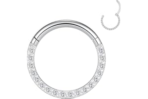 YEBOCIYO Piercing Naso Helix Piercing Acciaio Chirurgico Septum Piercing CZ Piercing Trago Piercing Ombelico Labbro Sopracciglio Daith 16G Conch Oro Argento Oro-rosa