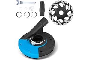 ONEVAN Set di smerigliatrici diamantate per calcestruzzo, universale, cappa di aspirazione per smerigliatrice angolare, 125 mm, inserto di aspirazione con corona sostituibile, per lavori senza polvere