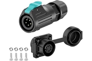 E-WeiChat EW-LP12 Connettore industriale impermeabile IP68 Connettore aeronautico a innesto rapido PBT Connettore circolare Connettore elettrico a sgancio rapido M12 2-8 Poli Presa flangia (5 Poli)