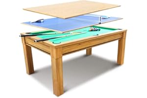 Concept-Usine | Mesa de Comedor Multijuegos Atlanta | 3 en 1 | Mesa de Comedor | Mesa de Billar | Mesa de Ping-Pong | Mesa de Juegos Multifunción | Accesorios Incluidos | Regalo para la Familia